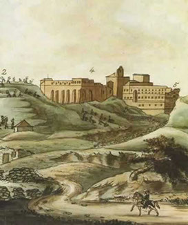 El Fuerte de San Vicente en 1812. Acuarela. W. Davenport, Regimiento 58 Infantería Británica