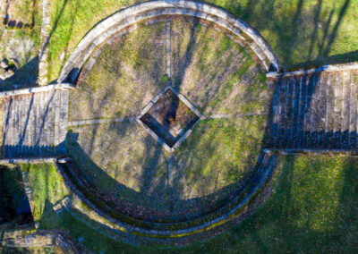 Vista aérea de la Rotonda y su fuente central