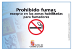 Prohibido fumar, excepto en las zonas habilitadas para fumadores