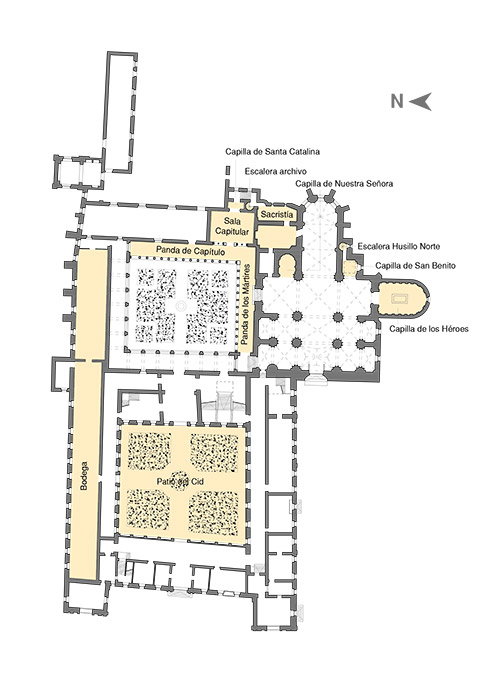 Plano de planta del conjunto monástico