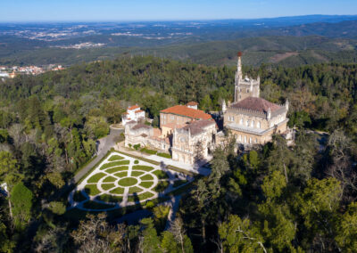 Vista aérea del Convento, Palace Hotel y sus jardines